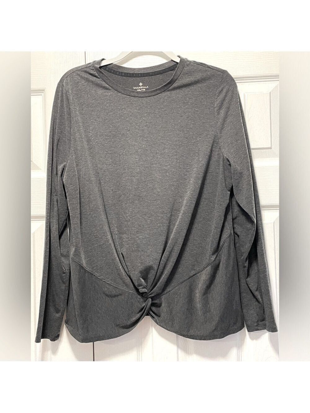 Shambhala twist scrunched detail front long sleeve top shirt XXL